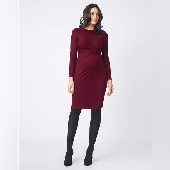 Seraphine Dresses & Skirts - Seraphine Plum Asymmetric Maternity Dress Size 2